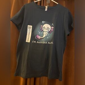 TeeTurtle womens Large I'M ANXIOUS ALOTL tee shirt